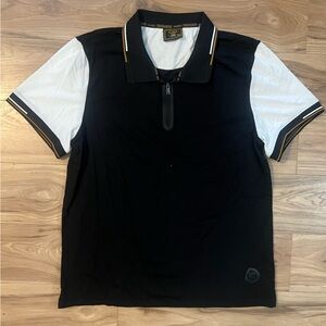 Casa Moda Black and White Men's Polo Shirt